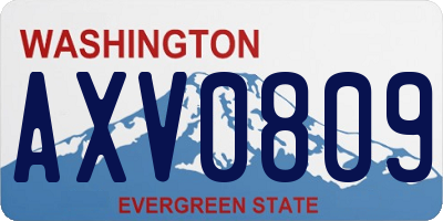 WA license plate AXV0809