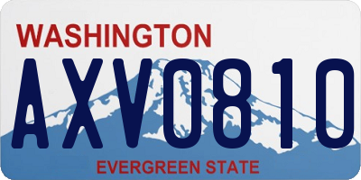 WA license plate AXV0810