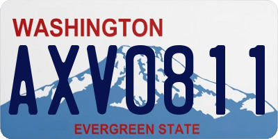 WA license plate AXV0811