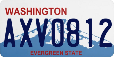 WA license plate AXV0812
