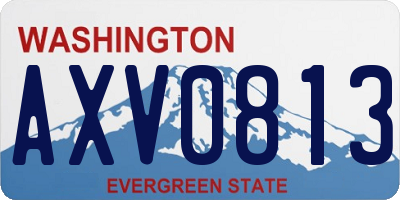 WA license plate AXV0813
