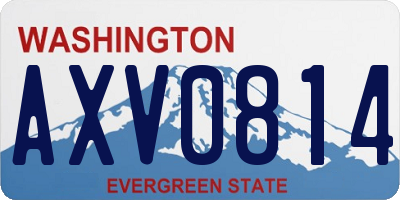 WA license plate AXV0814
