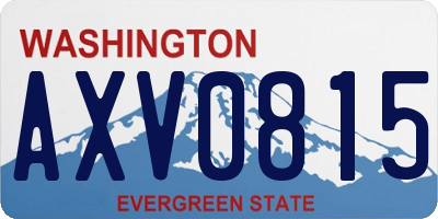 WA license plate AXV0815