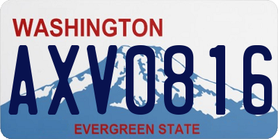 WA license plate AXV0816