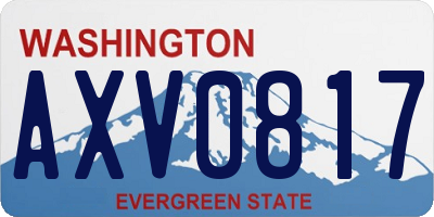 WA license plate AXV0817