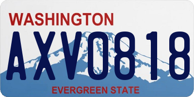 WA license plate AXV0818