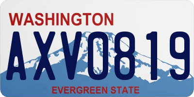 WA license plate AXV0819