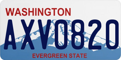 WA license plate AXV0820