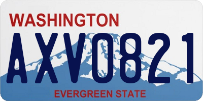 WA license plate AXV0821