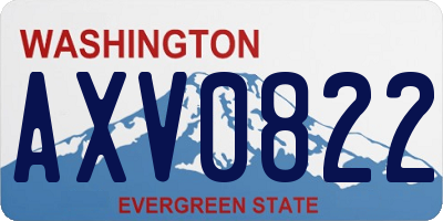 WA license plate AXV0822