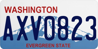WA license plate AXV0823