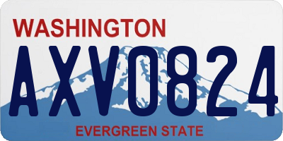 WA license plate AXV0824
