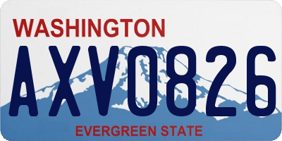 WA license plate AXV0826