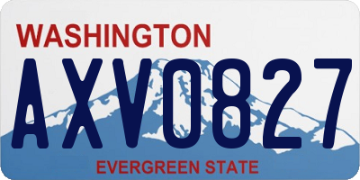 WA license plate AXV0827
