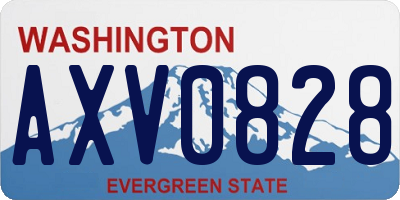 WA license plate AXV0828