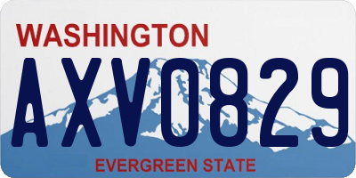 WA license plate AXV0829