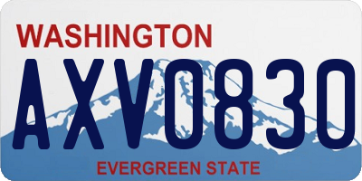 WA license plate AXV0830