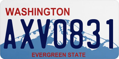 WA license plate AXV0831