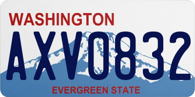 WA license plate AXV0832