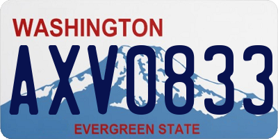 WA license plate AXV0833