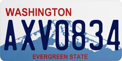WA license plate AXV0834