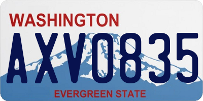WA license plate AXV0835
