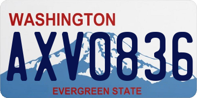 WA license plate AXV0836