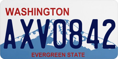 WA license plate AXV0842