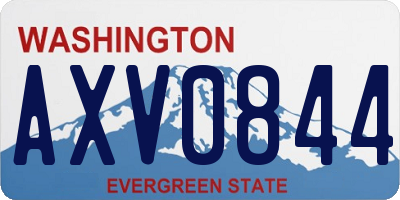 WA license plate AXV0844