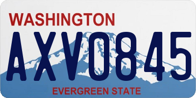 WA license plate AXV0845
