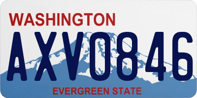 WA license plate AXV0846