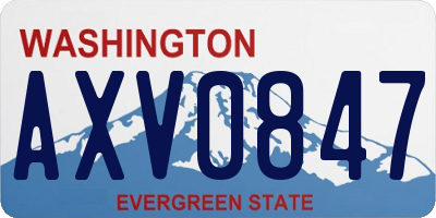 WA license plate AXV0847