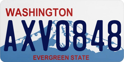 WA license plate AXV0848