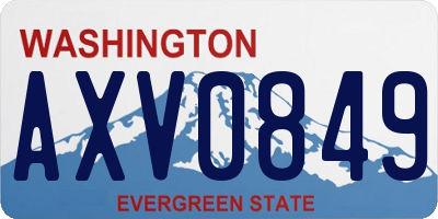 WA license plate AXV0849