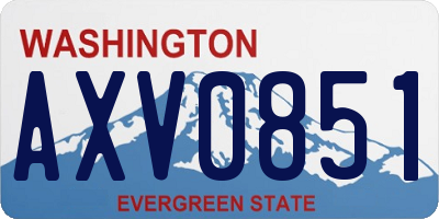 WA license plate AXV0851