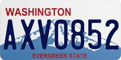 WA license plate AXV0852
