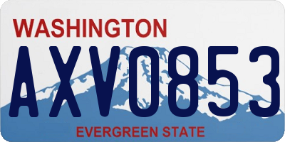 WA license plate AXV0853
