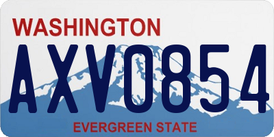 WA license plate AXV0854