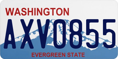 WA license plate AXV0855