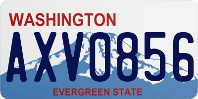 WA license plate AXV0856