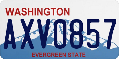 WA license plate AXV0857