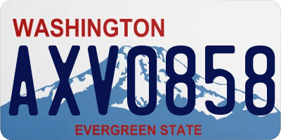 WA license plate AXV0858