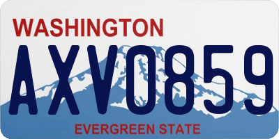 WA license plate AXV0859