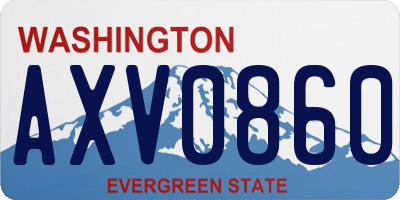 WA license plate AXV0860
