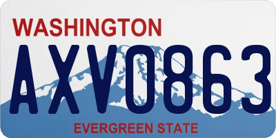 WA license plate AXV0863