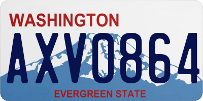 WA license plate AXV0864