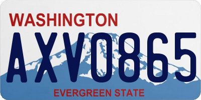 WA license plate AXV0865