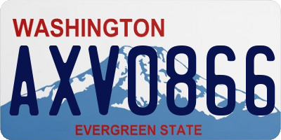 WA license plate AXV0866