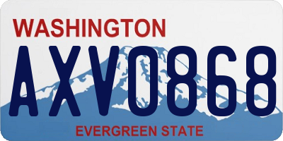 WA license plate AXV0868