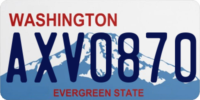WA license plate AXV0870